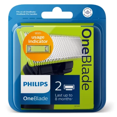 PHILIPS  Qp220 Oneblade 2 Units Replacement Blade Noir