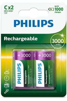 PHILIPS  R14B2A300 - Batterie 2 x C - NiMH - (rechargeables) - 3000 mAh