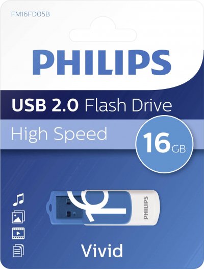 PHILIPS  usb 2.0 16gb vivid edition blue fm16fd05b/10