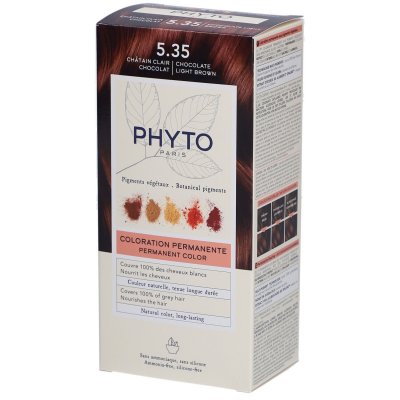 PHYTO  Kit Coloration Permanente 5.35 Ch&acirc;tain Clair Chocolat COLOR