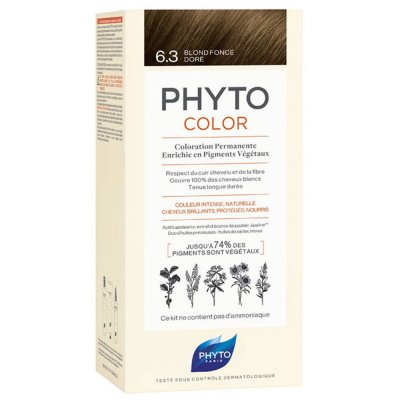 PHYTO COLOR - 6.3 Blond Fonc&eacute; Dor&eacute; Coloration Permanente, 112ml