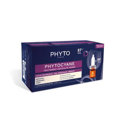 PHYTO CYANE - Traitement Anti-Chute Femme - Chute Progressive, 12x5ml