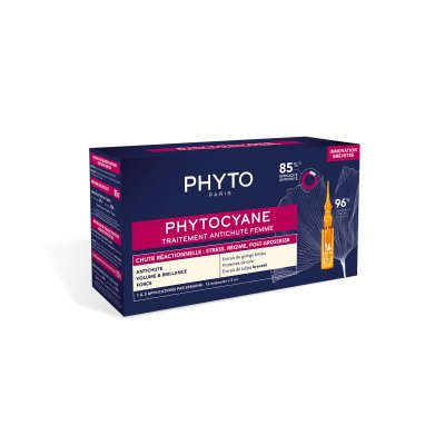 PHYTO CYANE - Traitement Anti-Chute Femme - Chute R&eacute;actionnelle, 12x5ml