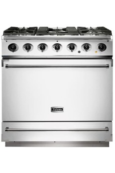FALCON Piano de cuisson  BLANC NICKEL BROSSE 90 CM GAZ F900SDFWH/NM-EU