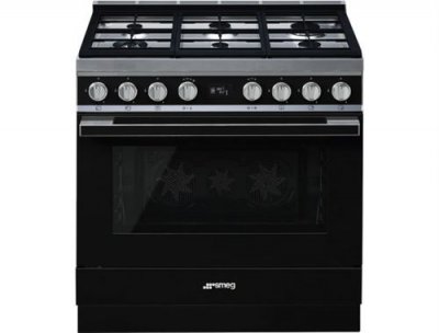 SMEG Piano de cuisson  PORTOFINO 90cm MIXTE NOIR - CPF9GPBL