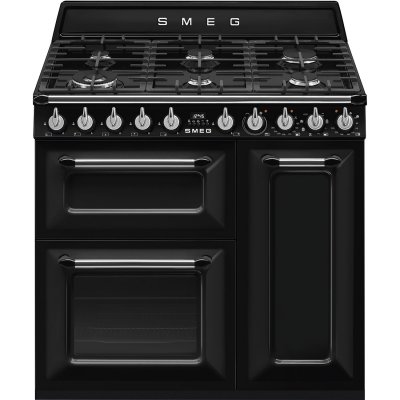 SMEG Piano de cuisson  VICTORIA 90cm MIXTE NOIR - TR93BL