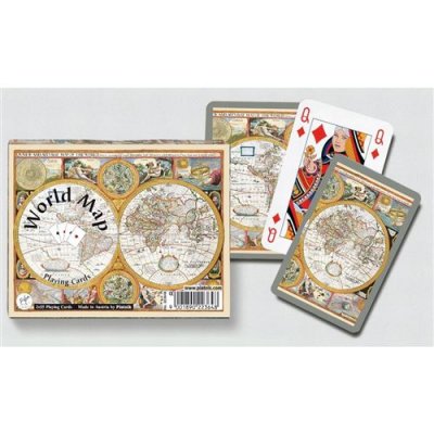 PIATNIK  Coffret de 2 jeux de cartes WORLD MAP Multicolore 