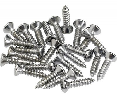 FENDER Pickguard / Control Plate Mounting Screws (24) (Chrome)