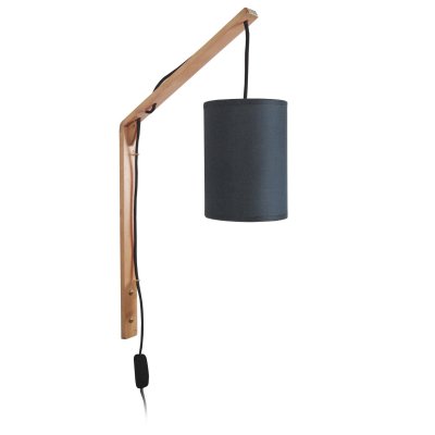 TOSEL PICOTA - Applique arqu&eacute; bois naturel et noir
