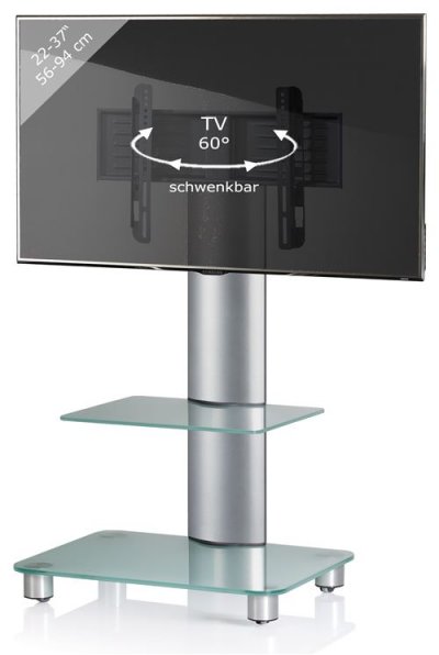 VCM Pied de page de la t&eacute;l&eacute;vision Blino h. 100 x l. 60 x t 44 cm Mattglas