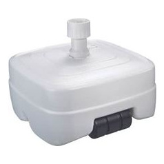 AC DECO Pied de parasol 45L sur roulette &agrave; remplir - Mat 3.3 &agrave; 5 cm - Blanc