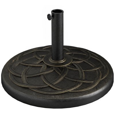 HOMCOM Pied de parasol base de lestage rond