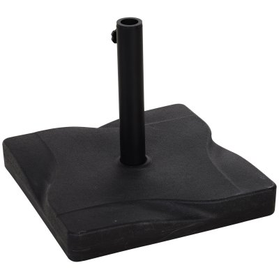 OUTSUNNY Pied de parasol carr&eacute; poids net 20 Kg ciment HDPE noir