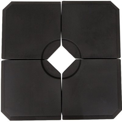OUTSUNNY Pied de parasol lot de 4 dalles pour parasol &agrave; lester noir