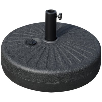 OUTSUNNY Pied de parasol rond base de lestage parasol motif rosace noir
