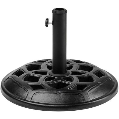 BELIANI Pied De Parasol Rond En B&eacute;ton Noir &Agrave; Motifs Ceto