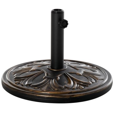 OUTSUNNY Pied de parasol rond motif fleurs lys 13 Kg
