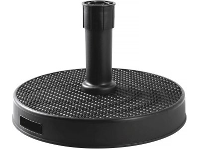 EDA Pied de parasol rond - &oslash;48.5 x 31 cm - B&eacute;ton - Tress&eacute; - Gris fonc&eacute;.