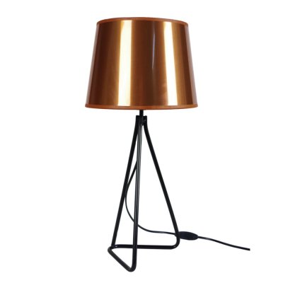 TOSEL Pied triangle lampe a poser acier - 30x30x54cm - noir /cuivre 64702
