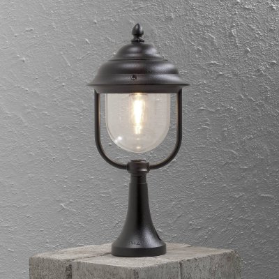 KONSTSMIDE Pi&eacute;destal de poteau de portail ext&eacute;rieur moderne noir mat, IP43