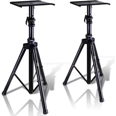 PYLE Pieds d'Enceinte - Hauteur R&eacute;glable de 86 &agrave; 135 cm - Noir - Lot de 2