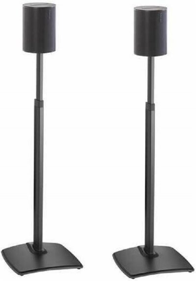 SANUS Pieds d'Enceinte R&eacute;glables WSSE1A2-B2 pour Sonos Era 100 - Lot de 2 - Noir