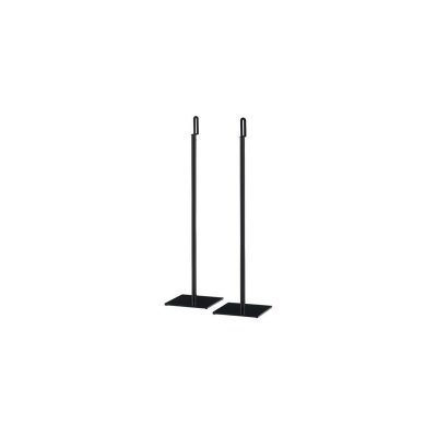 LES TENDANCES Pieds pour enceintes sp200 verre tremp&eacute; et m&eacute;tal laqu&eacute; noir - lot de 2