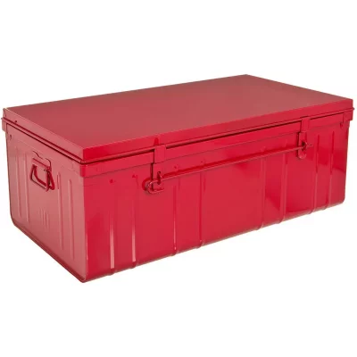 PIERRE HENRY  - Malle en acier Habitat 100 cm rouge