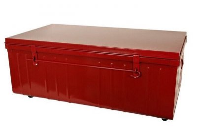 Pierre Henry - Table basse malle en m&acute;tal rouge - Rouge