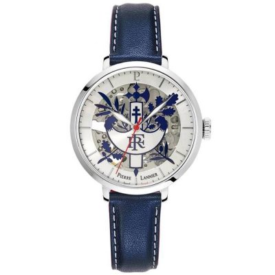 PIERRE LANNIER  Elys&eacute;e Automatique Montre Femme Cuir Bleu 455F626