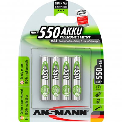 ANSMANN Pile AAA 550mAh micro NiMH 1,2V &ndash; 1000x rechargeable (lot de 4) 