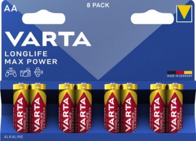 VARTA Pile alcaline AA (LR6)  Long-life Max Power, lot de 8