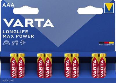 VARTA Pile alcaline AAA (LR03)  Long-life Max Power, lot de 8
