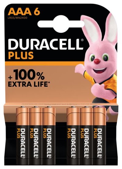 DURACELL Pile Alcaline Aaa/lr3 1,5v Mn2400 Plus  - Le Lot De 6 Piles