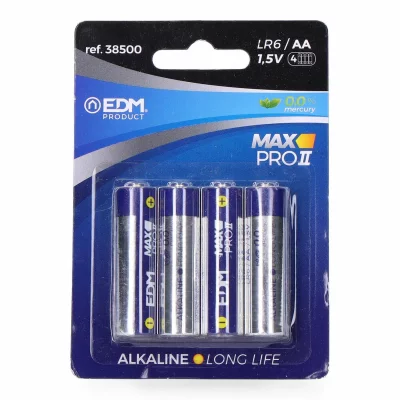 EDM Pile alcaline lr06 aa  (blister 4 unit&eacute;s) E3-38500