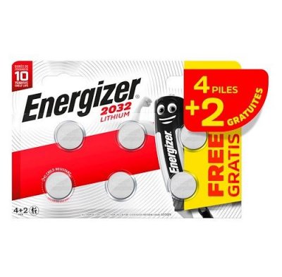 ENERGIZER Pile bouton lithium  2032 3 V, pack de 6 (DL2032/CR2032)