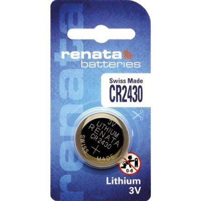 RENATA Pile bouton , 3 volts, 280 mAh, 24,5 x 3 mm - CR 2430 REN