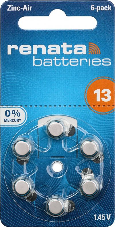 RENATA Pile bouton ZA 13 zinc-air  305 mAh 1.4 V 6 pc(s)