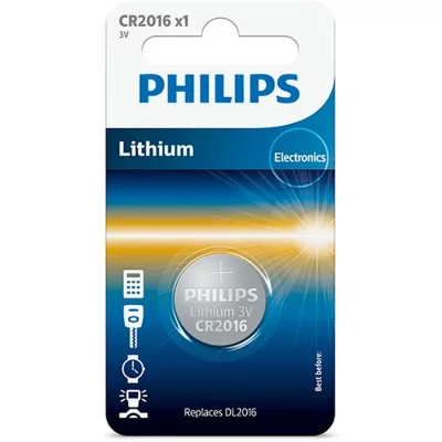PHILIPS Pile CR2016 / DL2016  Bouton Lithium 3V