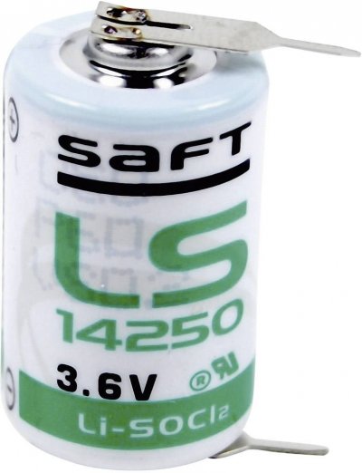 SAFT Pile sp&eacute;ciale 1/2 R6 lithium LS142502PF picots &agrave; souder en U 3.6 V 1200 mAh 1 pc(s)
