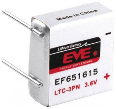 EVE Pile sp&eacute;ciale LTC-3PN lithium 232541 picots &agrave; souder en U 3.6 V 400 mAh 1 pc(s)