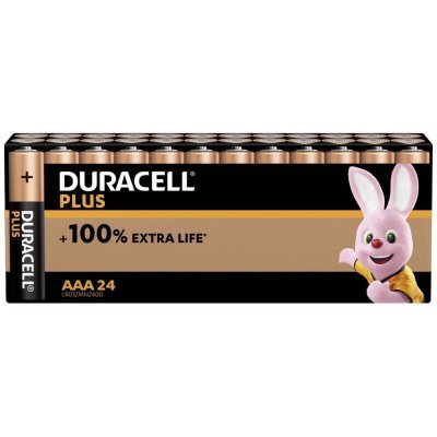 DURACELL Piles&nbsp;AAA  Plus (lot de 24) - Alcalines 1,5V, LR03 MN2400