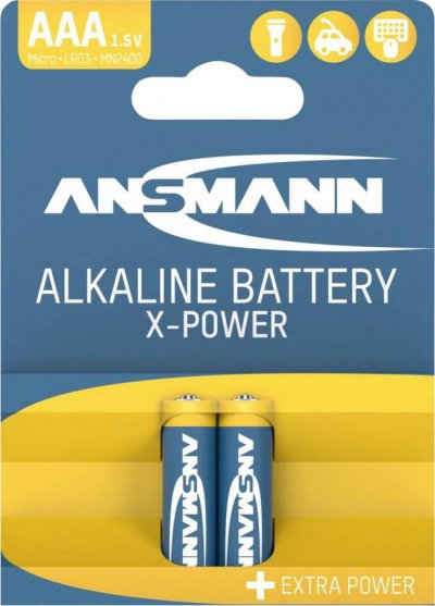 ANSMANN Piles alcalines "X-Power", Micro AAA, 2 piles 