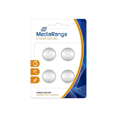 MEDIARANGE Piles bouton  lithium cr2032 4 pi&egrave;ces mrbat132