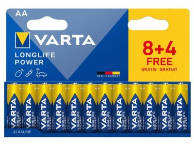 VARTA Piles Longlife Power AA - LR6 8+4 gratuites