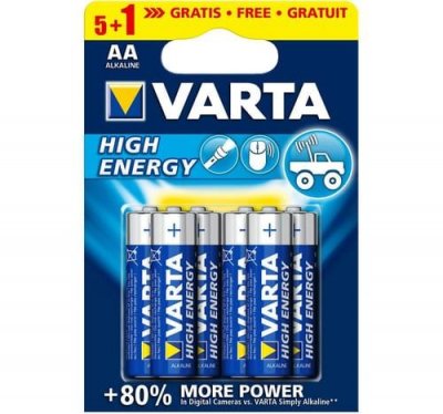 VARTA Piles LR06 AA : Lot de 5 + 1 gratuite aille Unique Coloris Unique