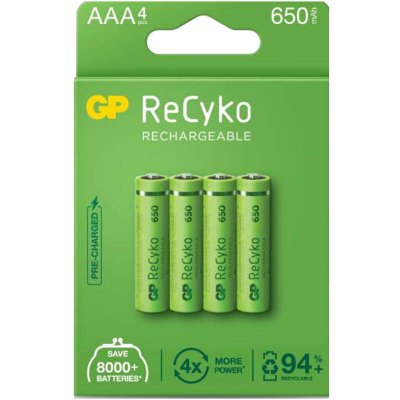 GP Piles rechargeables recyko r3 aaa (blister 4 piles) 