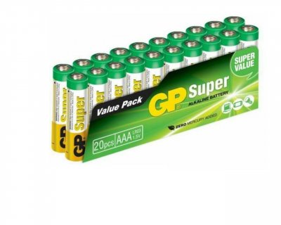 GP BATTERIES PILES SUPER ALCALINE sous film AAA/LR03VP20 / VALUE PACK 20*LR03