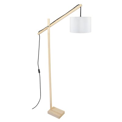 TOSEL PILORI CYLINDRE - lampadaire liseuse articul&eacute; bois naturel et &eacute;cru
