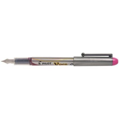 PILOT , 1 Stylos Plume Jetables V-Pen Pro, Couleur Rose, Pointe moyenne